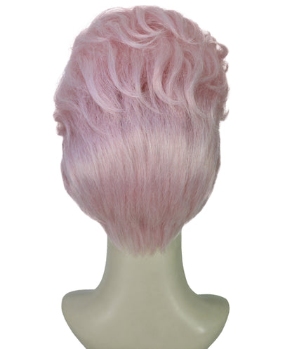 HPO Adult Women’s Retro Pink Sculpted Pompadour Wig | High-Fashion Synthetic Wig for Drag & Glam | Ideal for Halloween