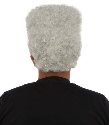 HPO Men’s Movie Character High Top Flat Brown Wig – Flame-retardant Synthetic Fiber | Retro Cosplay Hair for Halloween Party & Cosplay