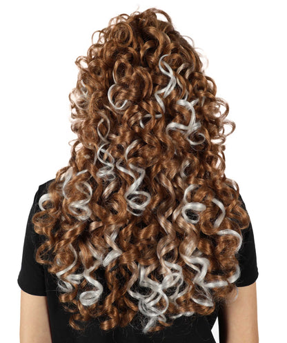 HPO Women’s Extra Long Curly Mocha Sizzle Ombre Brown & Blonde Wig | High-Volume Hair for Cosplay, Glam Looks & Daily Wear| Synthetic Fashion Wig