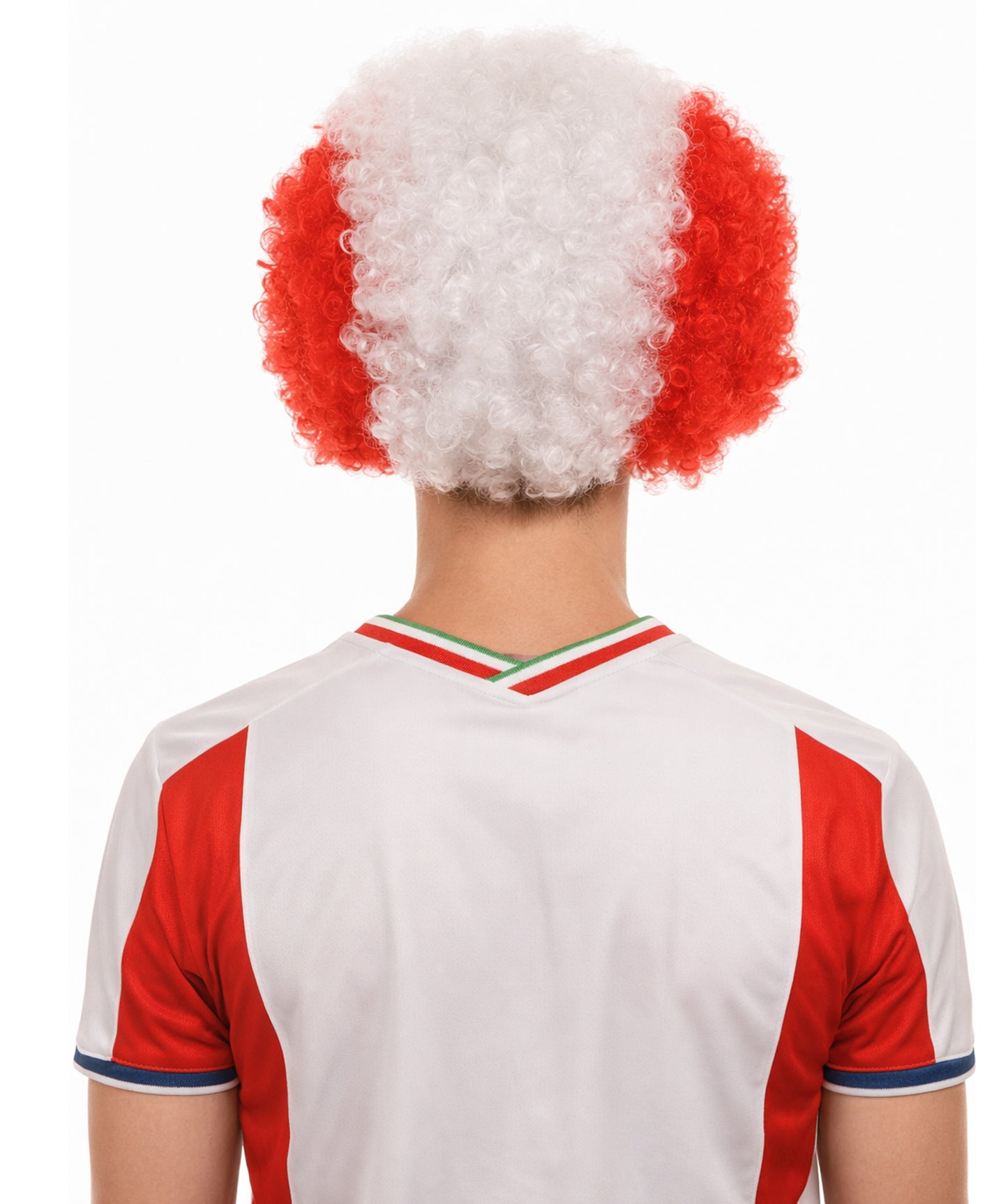 Peru Flag Sport Afro Wig |  Jumbo Red White Wig