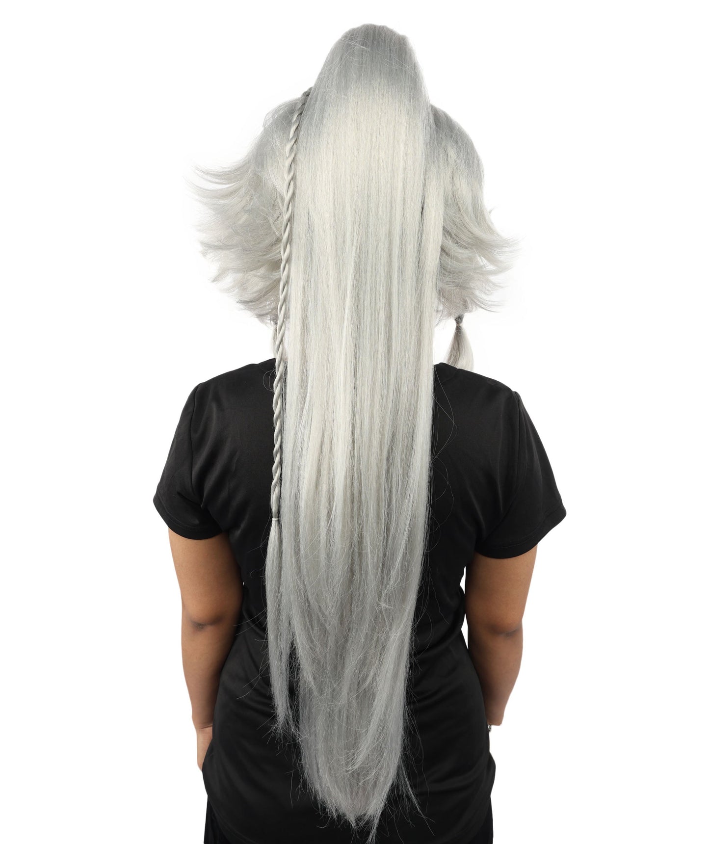 HPO Adult Women's Alien Nature Spirit Hair | Multiple Color Options | Soft Textured Bob with Beaded Braids, Heat Resistant Synthetic Fiber & Breathable Mesh | Halloween, Fantasy Roleplay, Themed Party, Theater & Carnival