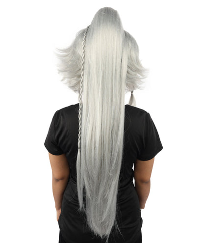 HPO Adult Women's Alien Nature Spirit Hair | Multiple Color Options | Soft Textured Bob with Beaded Braids, Heat Resistant Synthetic Fiber & Breathable Mesh | Halloween, Fantasy Roleplay, Themed Party, Theater & Carnival