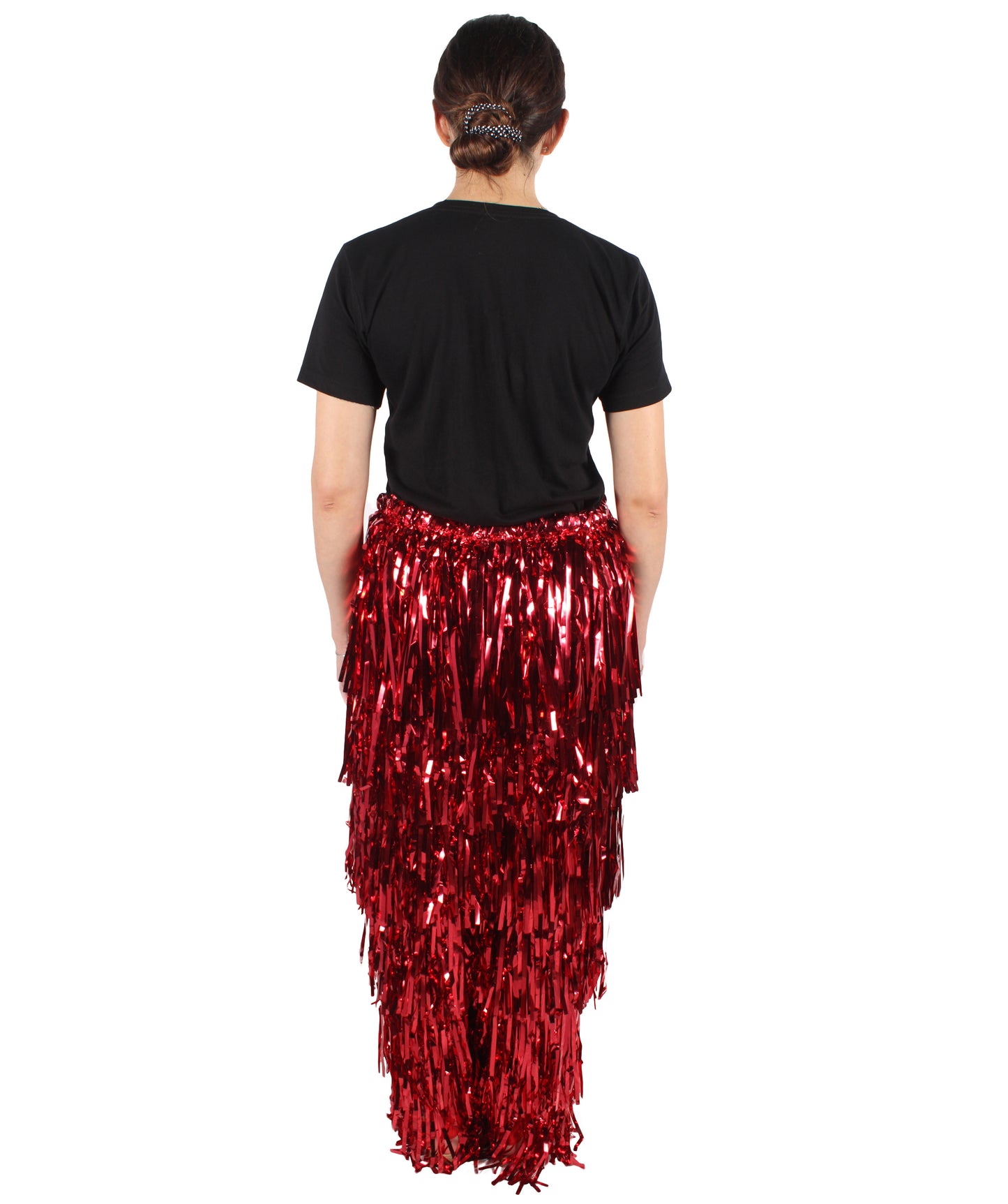 HPO Adult Women's Tinsel Fringed Tiered Multiple Color Options Trousers, Perfect for Halloween, Flame-retardant Synthetic Material