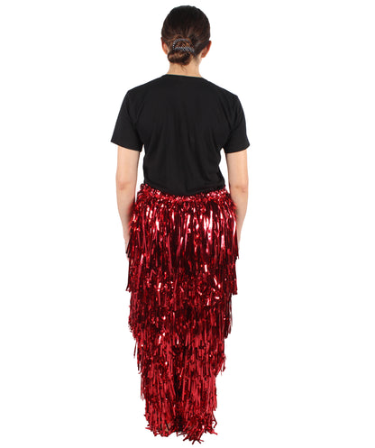 HPO Adult Women's Tinsel Fringed Tiered Multiple Color Options Trousers, Perfect for Halloween, Flame-retardant Synthetic Material