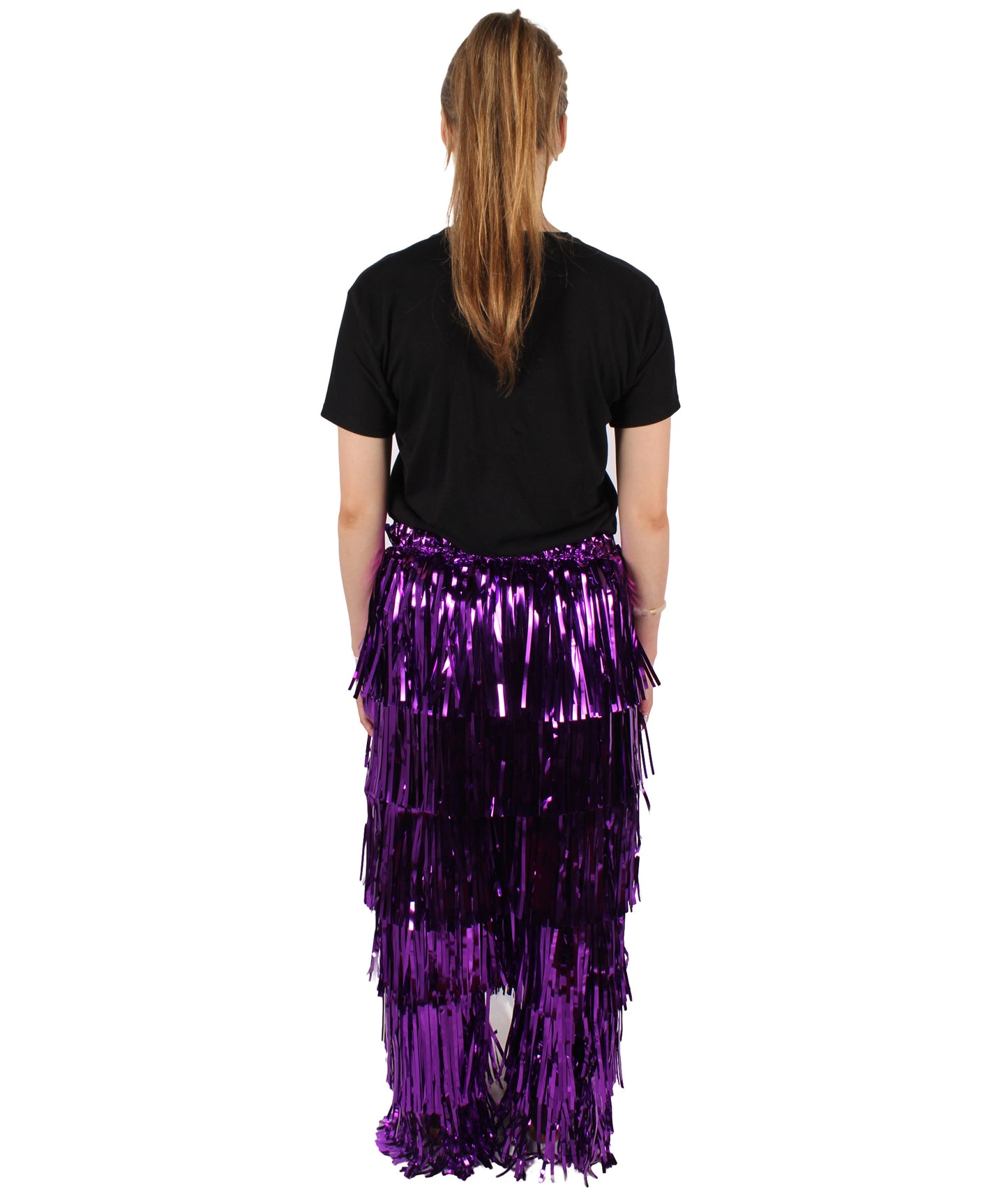 HPO Adult Women's Tinsel Fringed Tiered Multiple Color Options Trousers, Perfect for Halloween, Flame-retardant Synthetic Material