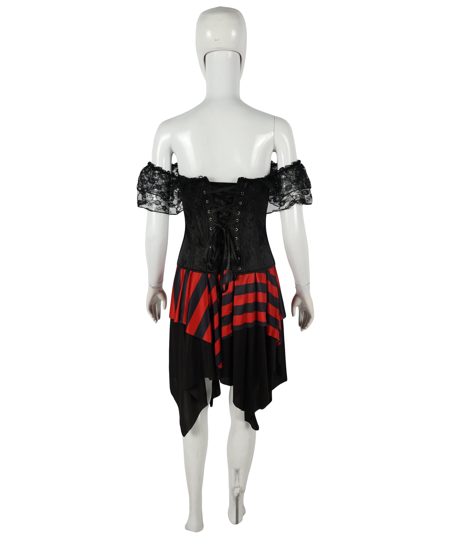 HPO Adult Women’s Pirate Jacket Costume, a classic buccaneer-inspired outfit featuring gold trim, vintage buttons, and lace cuffs for a bold Halloween look