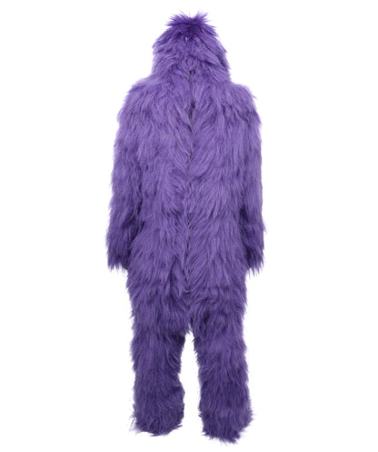 Adult Full Purple Monster Fur Bundle Costume & Mask Set | Body Suit with Head Mask | Ideal for Halloween, Cosplay and Parties