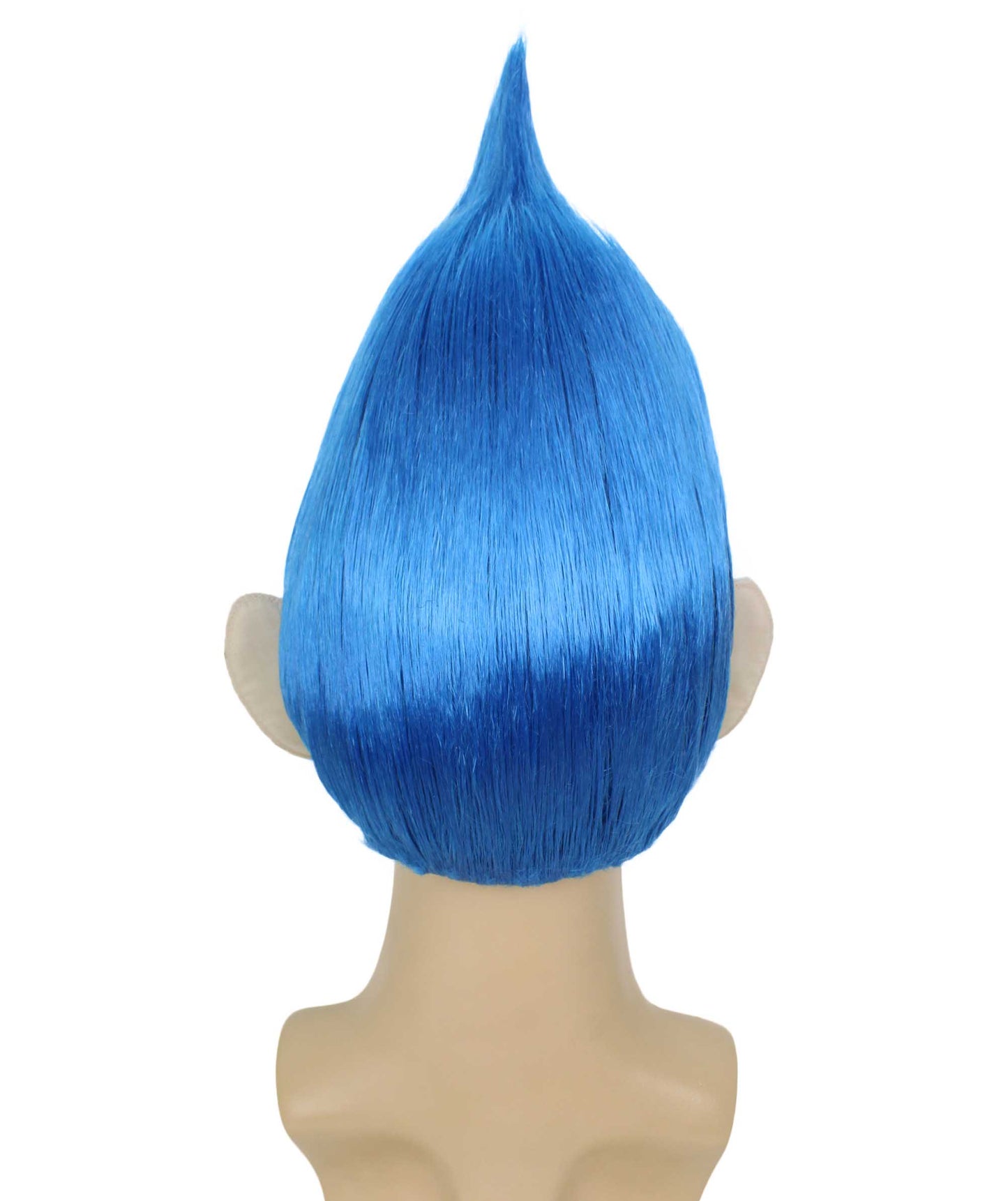 HPO Men's Pointy Diamond Guy Troll Wig with Blue Ears,Multiple Color,Flame-Retardant Synthetic Fiber