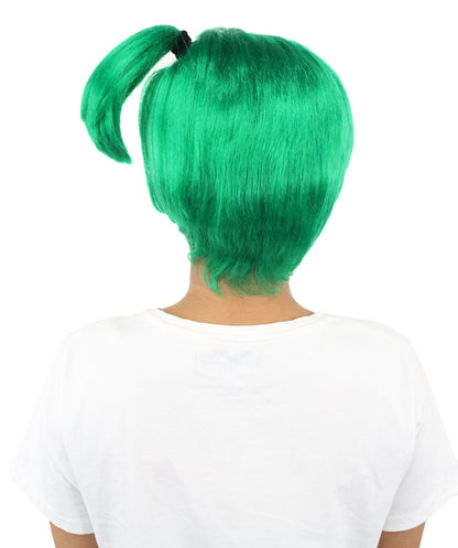 HPO Adult Women's Anime Trainer Character Wig | Vibrant hue multicolor options, create of synthetic fiber, short choppy bob with high side ponytail, breathable base | Cosplay, Halloween, theater, party, performance, costume events
