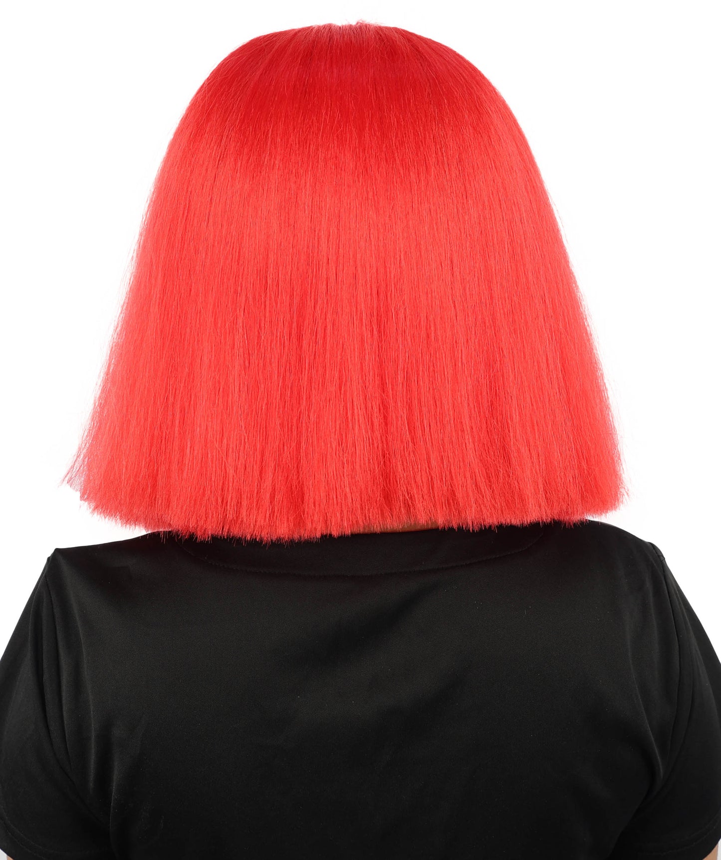 HPO Celebrity-Style 11 Inch Green Rooted Blonde Front Braided Straight Wig | Shoulder-Length Fun, Bold, and Stylish Hairpiece  | Ideal for Halloween, Cosplay, and Themed Parties