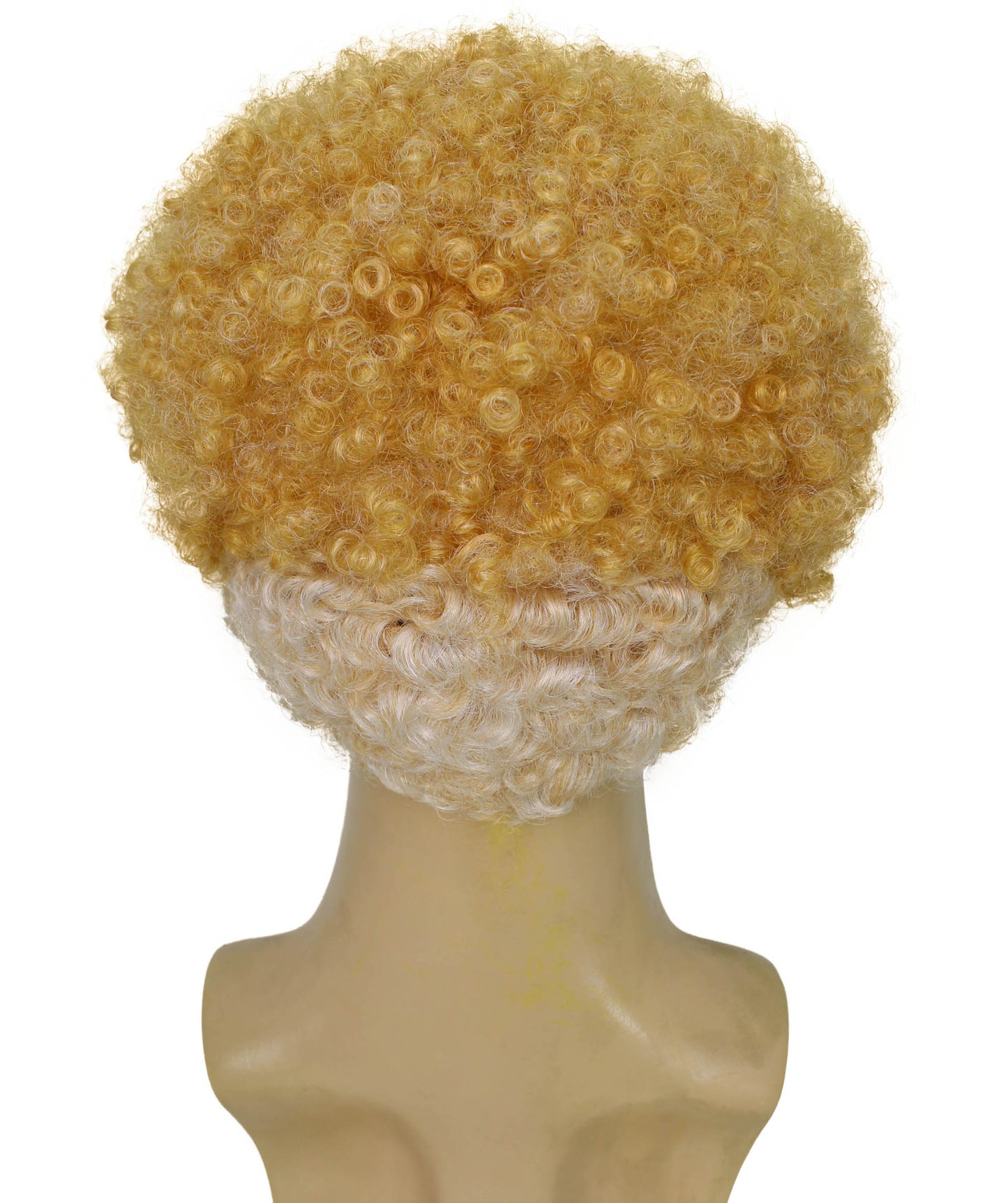 HPO Men's Actor Stylish Blonde Afro Wig, Perfect for Halloween | Flame-retardant Synthetic Fiber