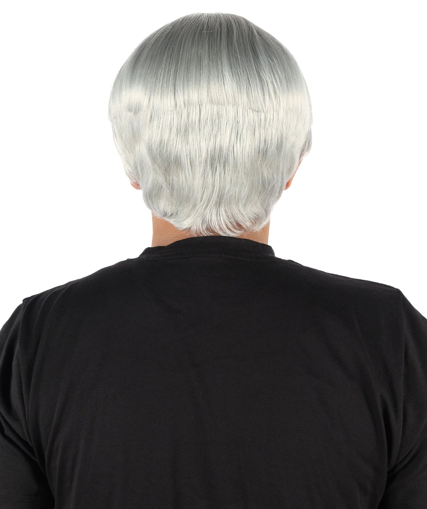 HPO Men's 9" Inch Short Length Halloween Classic Moe Retro Bowl Cut Costume Wig, Multiple Color Synthetic Soft Fiber Hair, Perfect for your next Festival