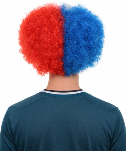Chile Sport Afro Fun Wig | Super Size Blue White Red Wig