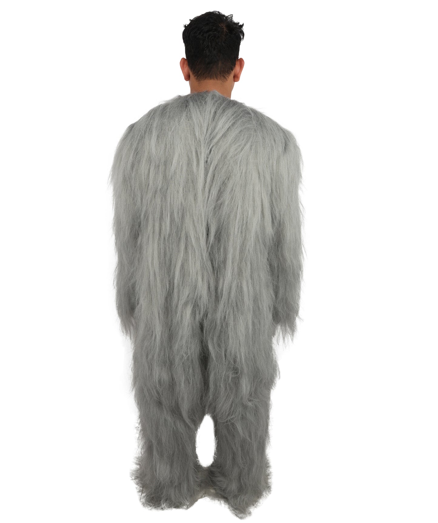 HPO Unisex Extreme Hairy Person Costume, Mask and Bundle - Full-Body Hair Suit Extra-Long Ash Brown Costume Wig for Halloween, Cosplay & Parties