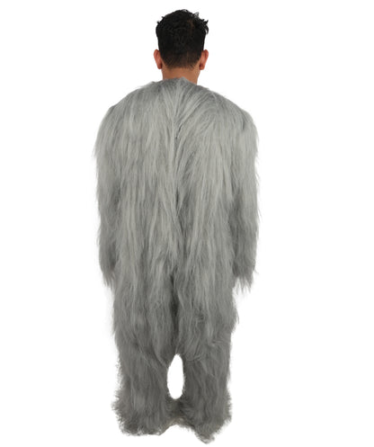 HPO Unisex Extreme Hairy Person Costume, Mask and Bundle - Full-Body Hair Suit Extra-Long Ash Brown Costume Wig for Halloween, Cosplay & Parties