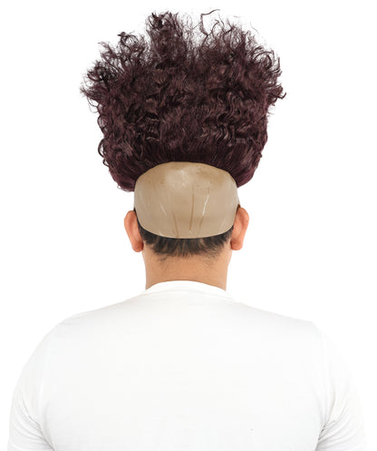 HPO Men’s Tall Afro Wig | Multicolor Options | Animated Scientist Style Hair | Funny Hairpiece with Bouncy Curls and Capless Cap | Retro Nerd Look for Parties, Shows & Halloween