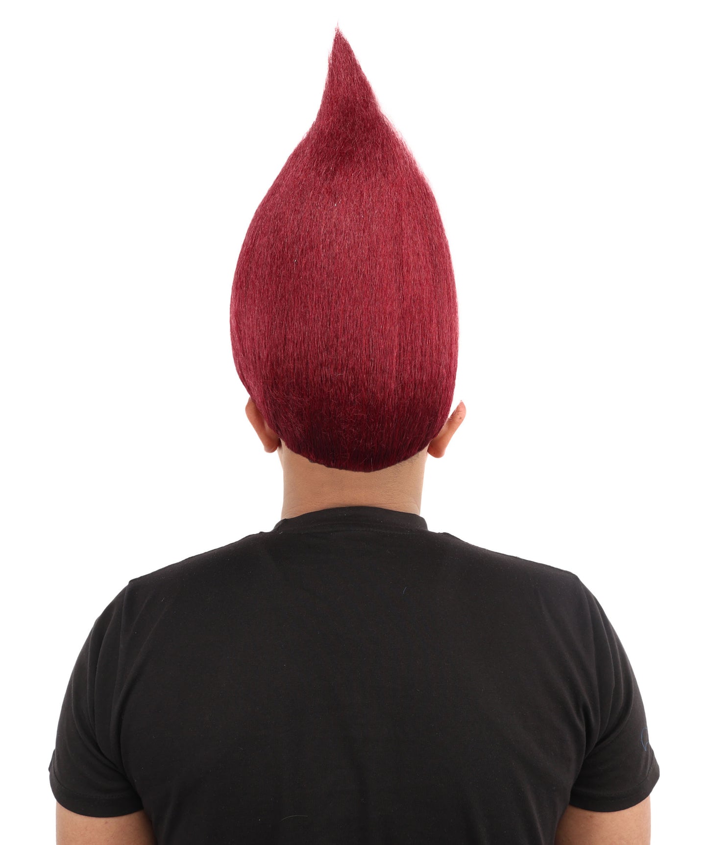 HPO Unisex Qatar Flag-Inspired Maroon & White Sport Troll Wig Troll Wig – Spiky Synthetic Hair with Capless Cap | Ideal for Sports, Cosplay, and National Events