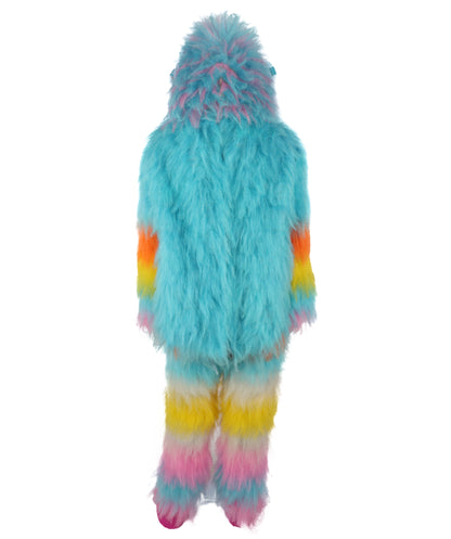HPO Unisex Furry Blue Monster Plush Costume Set – Head Mask & Full Suit| Perfect for Halloween| Flame-retardant Synthetic Fabric