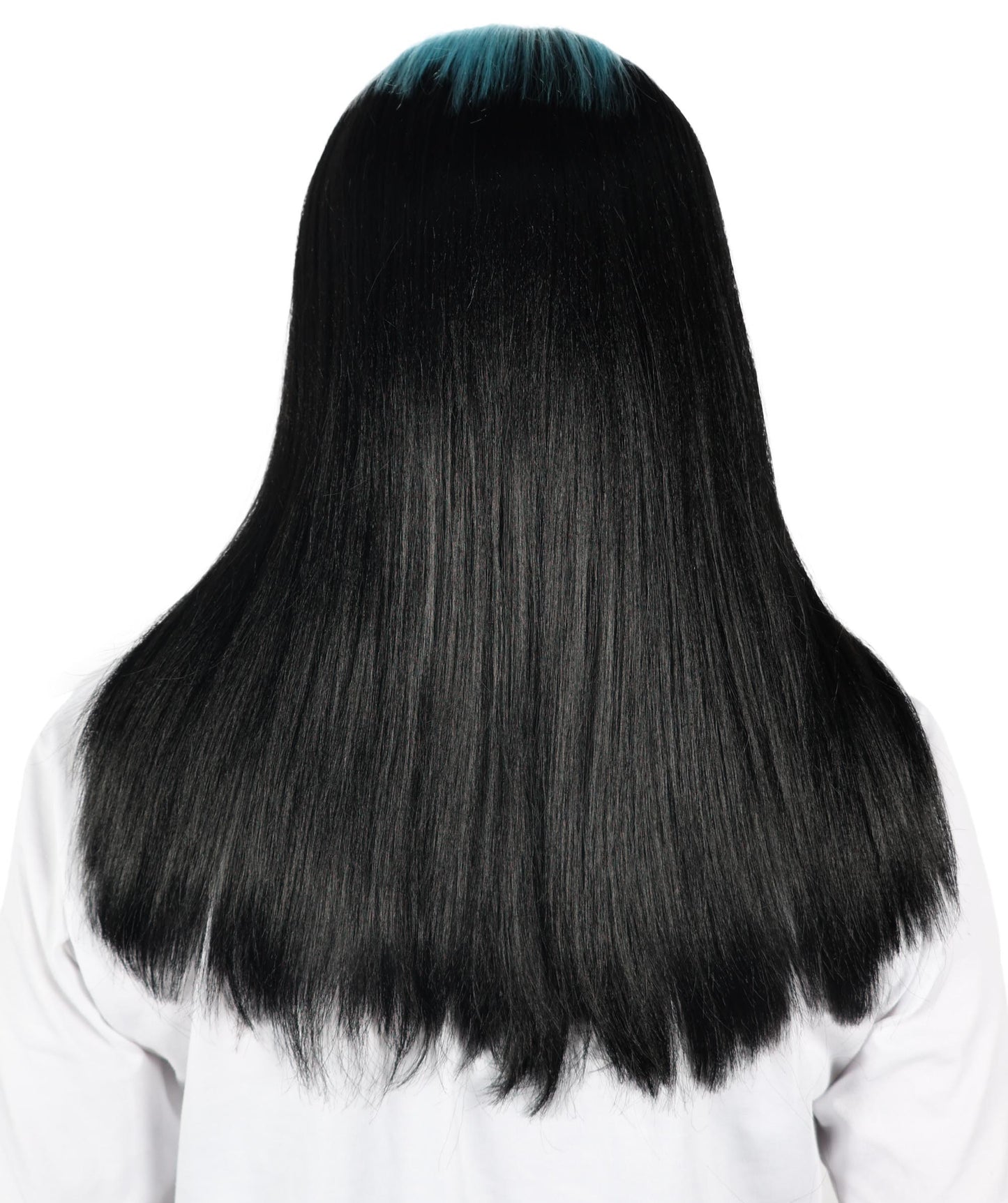 Billie Pop 80's Mullet | Black Wig with Neon Green Roots and Choppy Bangs | Premium Halloween Wig