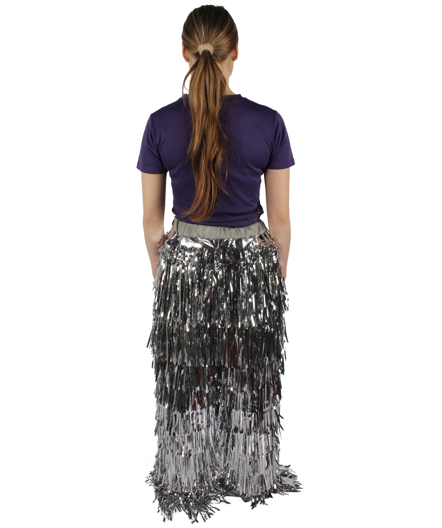 HPO Women's Fancy Metallic Tinsel Pant, Perfect for Halloween, Flame-retardant Tinsel Material