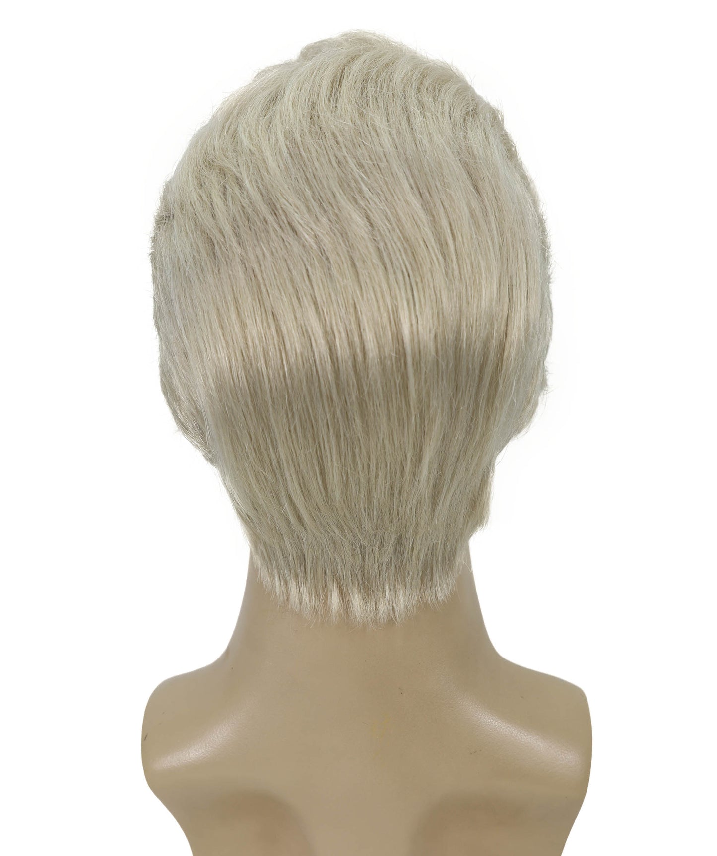 HPO Men's Retro Silver Blonde Hairstyle Wig | Short Synthetic Hair with Adjustable Cap for Cosplay, Themed Events, Halloween, Stage & Roleplay