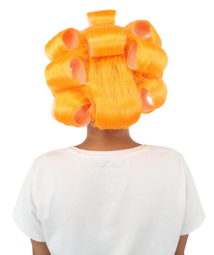 HPO Adult Women's Retro Roller Set Pink Wig | Multiple Color Options, create of synthetic fiber, large cylindrical curler texture, capless cap | Party, Halloween, theater, drag, performance, costume events