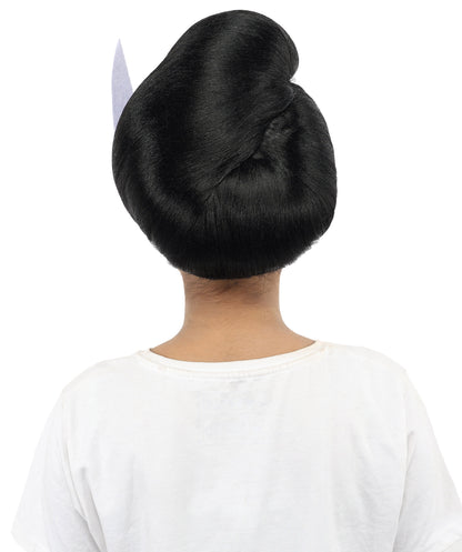 Medium Bold Glam Party Wig | Vibrant Synthetic Black & White Hairstyle with Adjustable Cap for Halloween, Cosplay, Festivals, Stage Performances & Roleplay