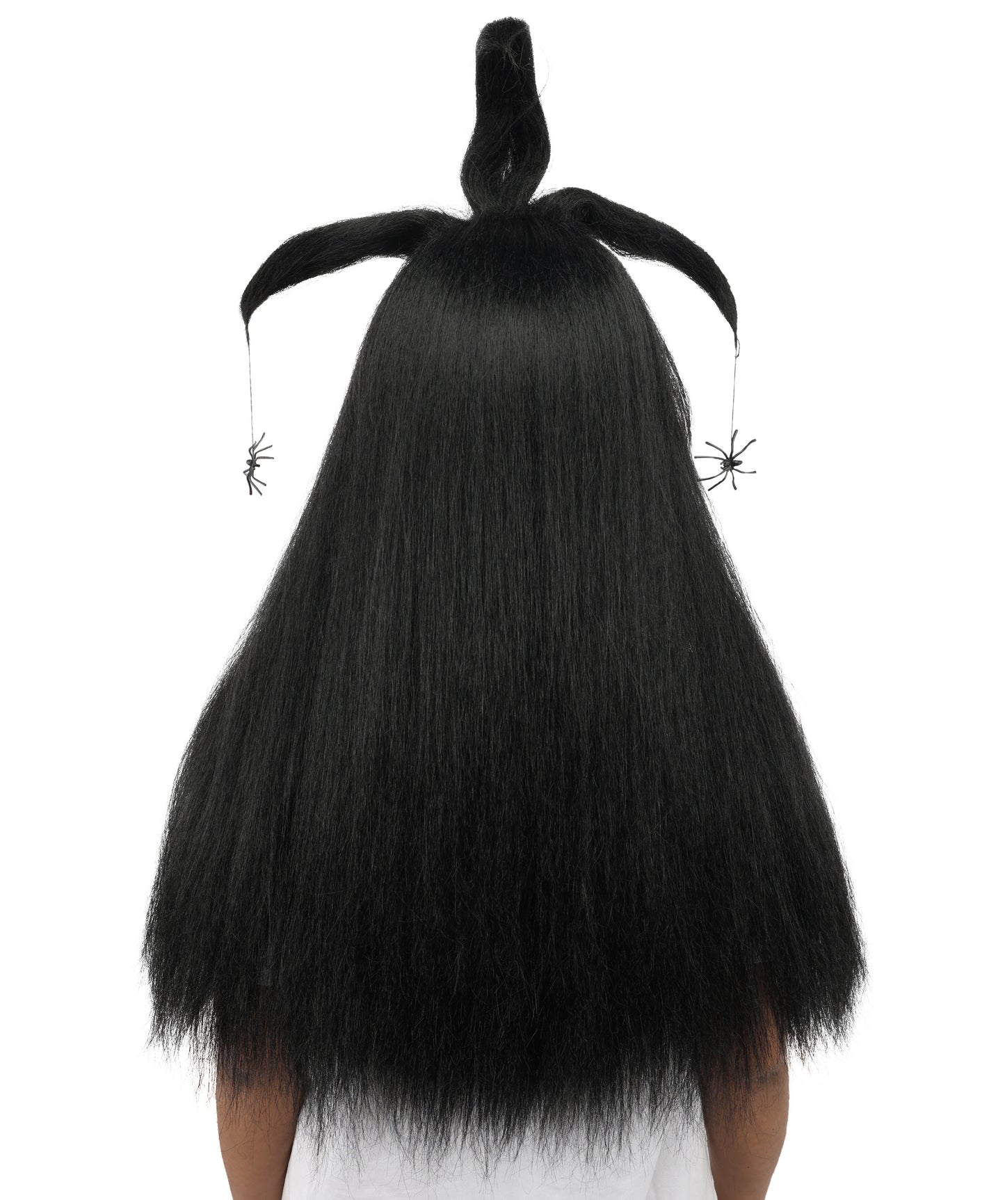 HPO Women's Spider Gothic Sculpted Wig | Monochromatic midnight black, create of synthetic fiber, architectural spider-leg loops with blunt bangs, breathable base | Party, Halloween, theater, drag, performance, costume events