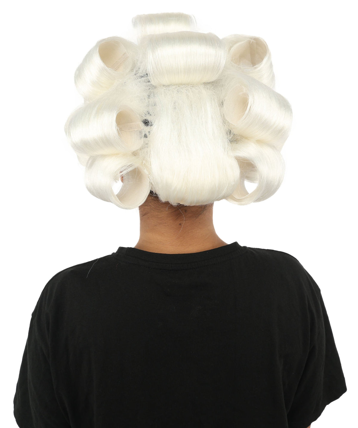 HPO Adult Women's Retro Roller Set Pink Wig | Multiple Color Options, create of synthetic fiber, large cylindrical curler texture, capless cap | Party, Halloween, theater, drag, performance, costume events
