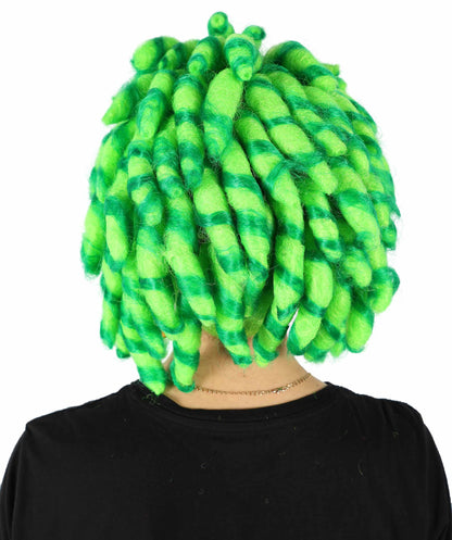 HPO Women's Superhero Green Braided Ponytail Wig I Halloween Wig I Flame-retardant Synthetic Fiber