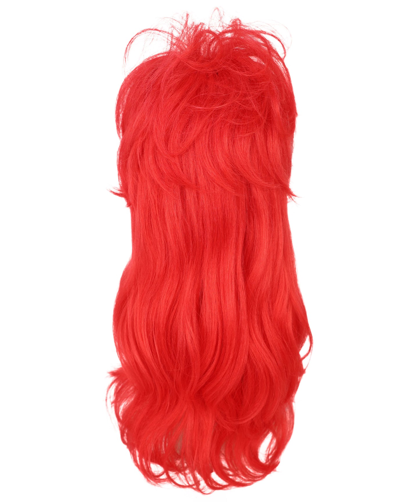 Women’s Punk Red & Black Wavy Long Wig | Edgy Rocker Style for Halloween Themed Parties| Breathable Cap