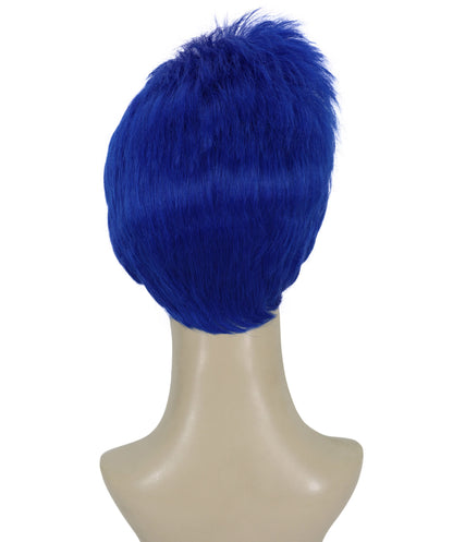 Women's Dark Blue Wig | Colorful Layered Synthetic Hair for Halloween Party Events | Breathable Capless Design |