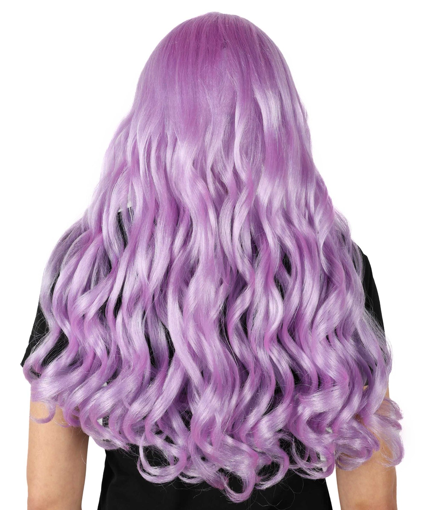 HPO Women's Red Long Wavy Desire Wig with Front Bangs | Halloween and Party Wig | Flame-retardant Synthetic Fiber  |  Premium Breathable Capless Cap