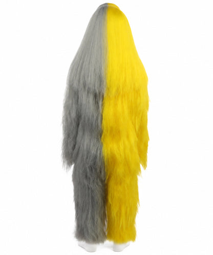 HPO Teen Extreme Hairy Person Two Part Costume, Mask and Bundle Set - Full-Body Hair Suit Extra-Long Costume Wig for Halloween, Cosplay & Parties - Multiple Color Options