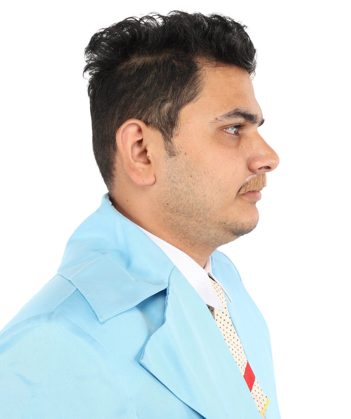 HPO Men's Human Brown Facial Hair Mustache | Multiple Color Options