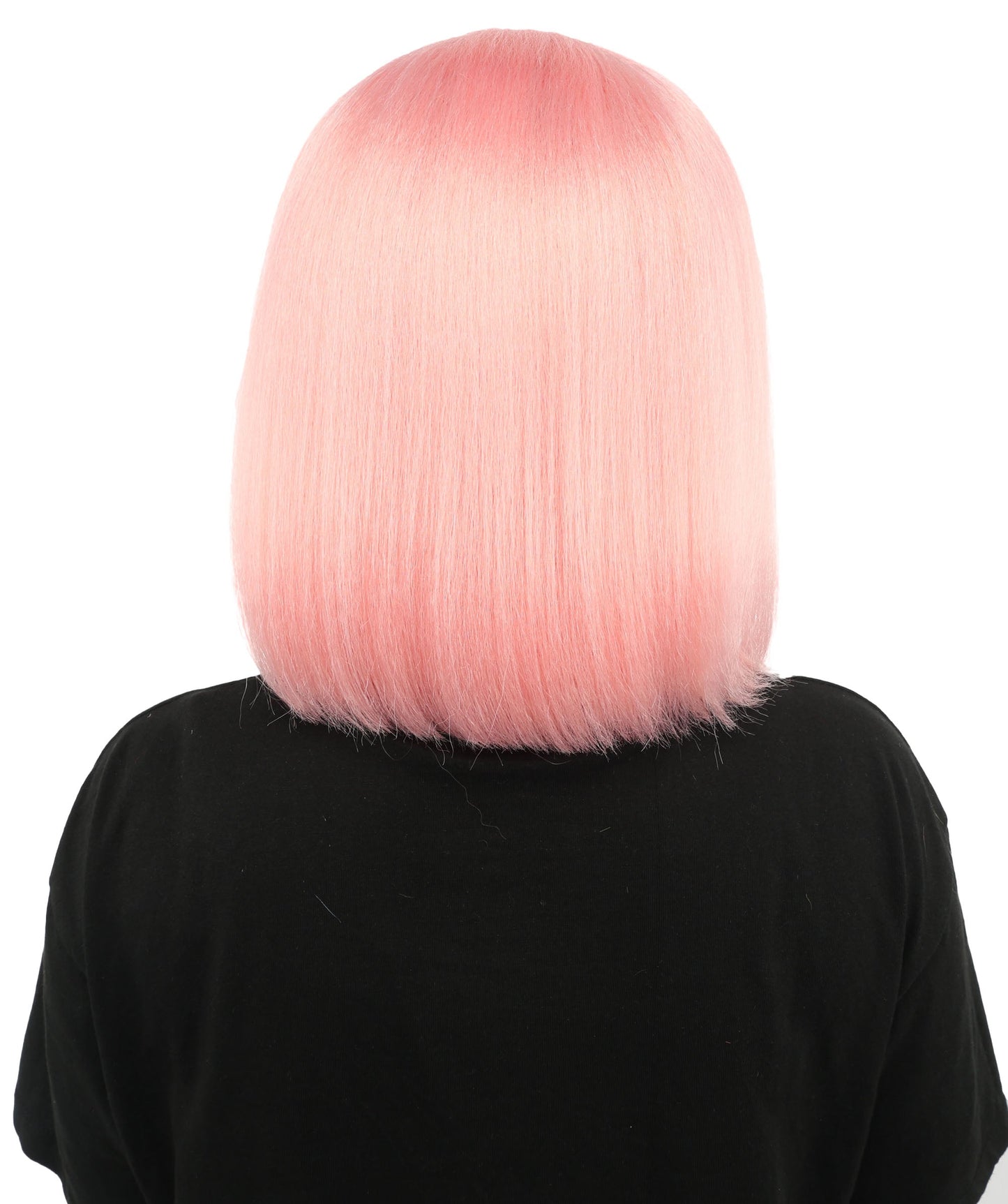 HPO Adult Women's Asymmetrical Bangs Bob Wig | Multiple Color Options | Create of synthetic fiber, sleek straight volume, breathable capless base | Party, Halloween, theater, drag, performance, costume events