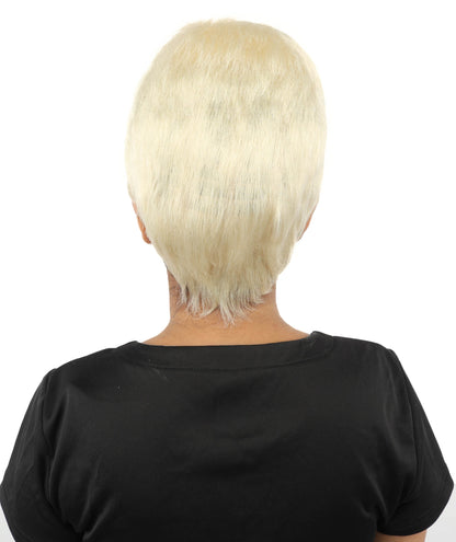 HPO Adult Women’s Short Black Wig | 10 Inch, Sleek and Smooth Bob Hairpiece | Ideal for Cosplay, Costume, and Themed Events