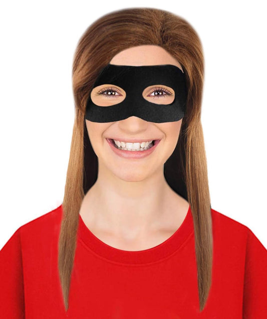 Dark Auburn  Wig with Mask Set