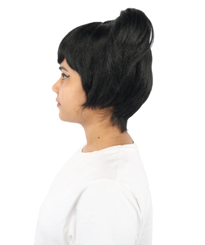 HPO Adult Women's Anime Trainer Character Wig | Vibrant hue multicolor options, create of synthetic fiber, short choppy bob with high side ponytail, breathable base | Cosplay, Halloween, theater, party, performance, costume events