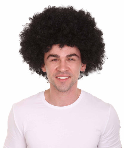 HPO Super Afro Wig, Black Color,Flame-Retardant Synthetic Fiber