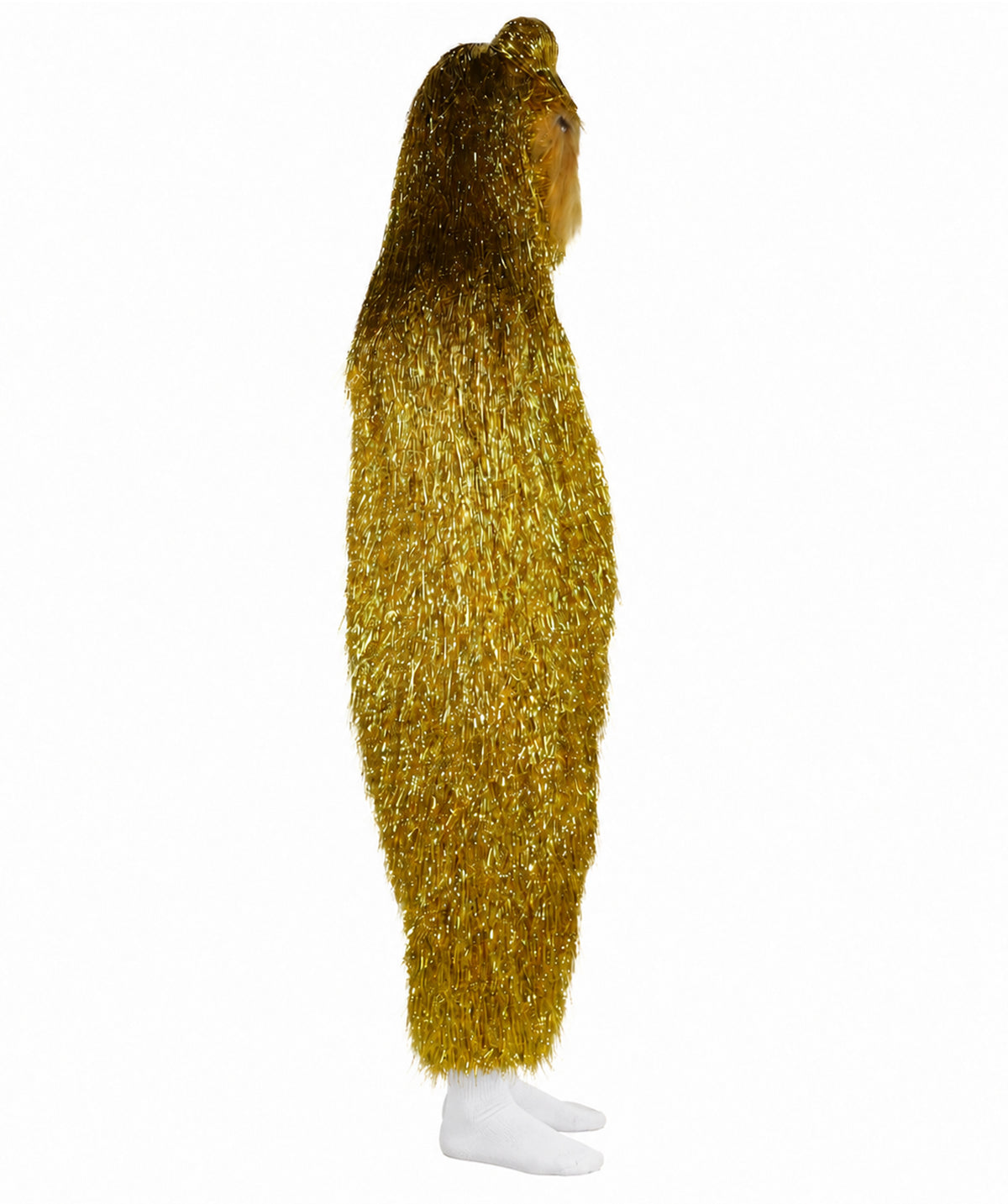 HPO Unisex Tinsel Hairy Two-Part Costume, Bundle & Mask Set | Full-Body Suit & Matching Mask | Long Hair Funny Costume for Halloween, Performers, Cosplay & Mascots