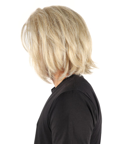 HPO Adult Men’s Blonde Spiky Wig | Bold Martial Arts Fighter Inspired Hairstyle  | Flame-retardant Synthetic Fiber