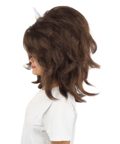 HPO Adult Women's Long Red Bob Wig | Straight Shoulder-Length Black Hair with Blunt Bangs, Included Accessory Set & Breathable Cap | Halloween, Anime Roleplay, Costume Party & Daily Wear