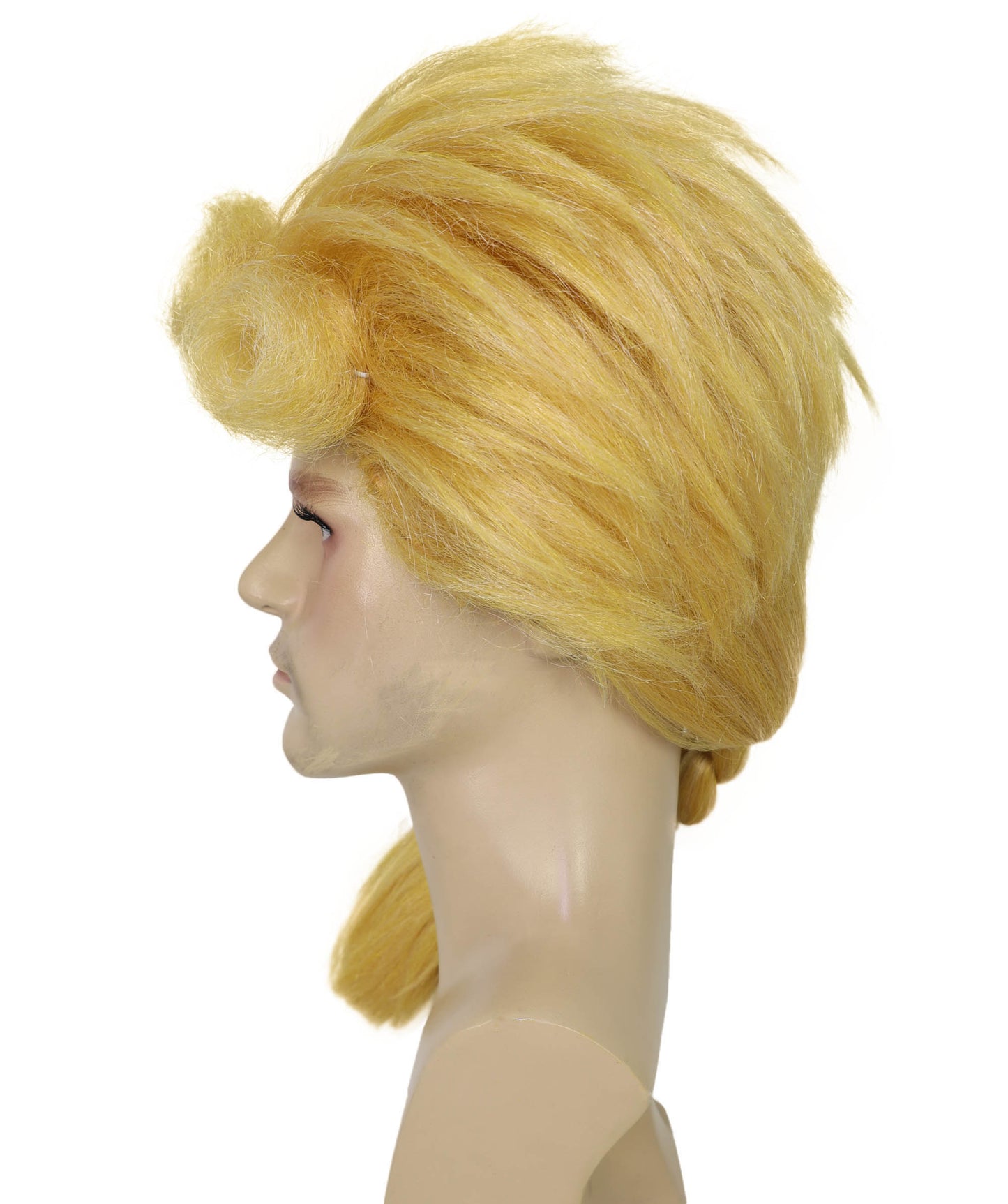 HPO Men's Anime-Inspired Golden Blonde Wig | Short Layered Costume Hairpiece | Breathable Capless Cap