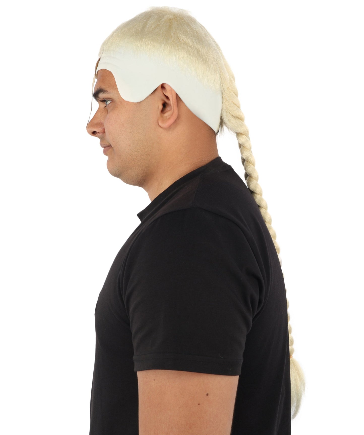 HPO Adult Men's Men's Adhesive Front Military Wig | Multicolor Options | Dark High and Tight Style with Glue-On Sideburns, Synthetic Fiber & Realistic Hairline | Halloween, Sci-Fi Roleplay, Special Effects Makeup & Costume Events