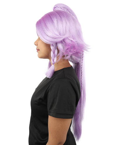 HPO Adult Women's Alien Nature Spirit Hair | Multiple Color Options | Soft Textured Bob with Beaded Braids, Heat Resistant Synthetic Fiber & Breathable Mesh | Halloween, Fantasy Roleplay, Themed Party, Theater & Carnival