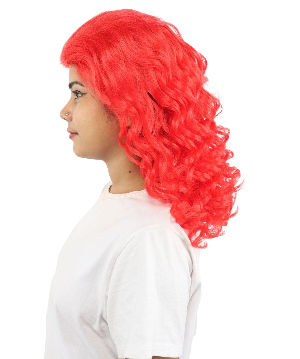 HPO Adult Women’s 16-Inch Medium Wig with Soft Curls | Multiple Color Options | Ideal for Cosplay, and Themed Events | Elegant, Versatile Hairpiece for Various Looks