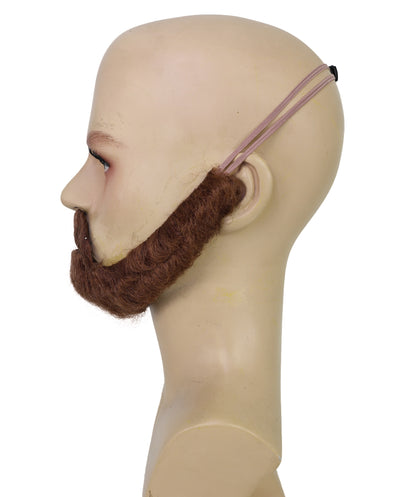 HPO Adult Men’s Long Mustache and Beard Set  | Style for Round Face | Realistic Costume Facial Hair Accessory