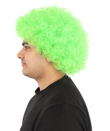 HPO Men's Afro Style Clown Wig with Standard Cap  | Flame-Retardant Synthetic Fiber | Ideal for Parties, Cosplay, and Themed Events