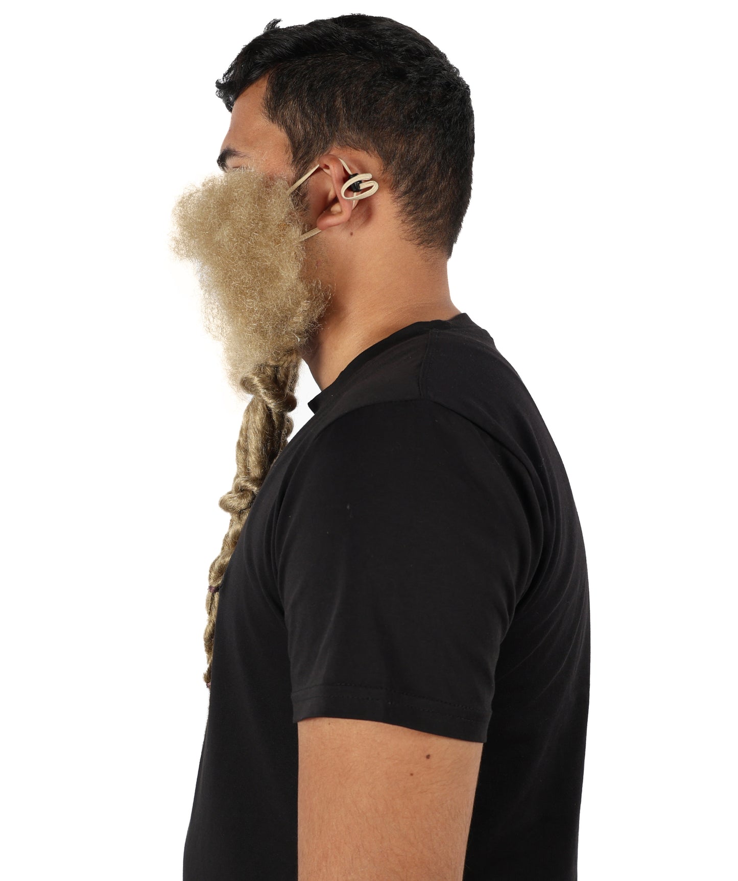 Medieval Warrior Mustache and Beard Set | Brown Synthetic Facial Hair | Historical Cosplay & Halloween Accessory